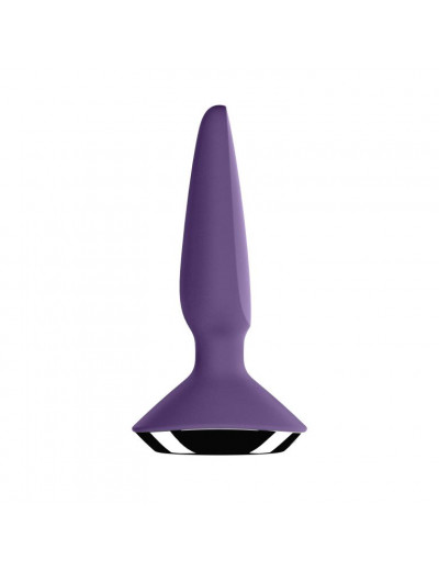 Фиолетовая анальная пробка с вибрацией Satisfyer Plug-ilicious 1 - 13,5 см.