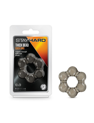 Дымчатое эрекционное кольцо Stay Hard Thick Bead Cock Ring