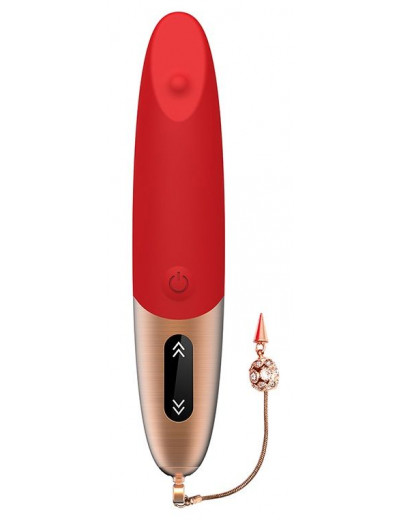 Красный вибромассажер DYSIS BRIGHT - 12,6 см.