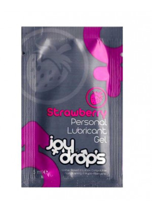 Пробник смазки на водной основе с ароматом клубники JoyDrops Strawberry - 5 мл.