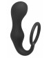 Чёрное эрекционное кольцо с анальной пробкой Double Pleasure Anal Plug
