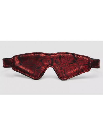 Двусторонняя красно-черная маска на глаза Reversible Faux Leather Blindfold