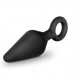 Черная анальная пробка Silicone Loop Plug Small - 7,6 см.