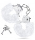 Белые игровые наручники Plush Fur Cuffs
