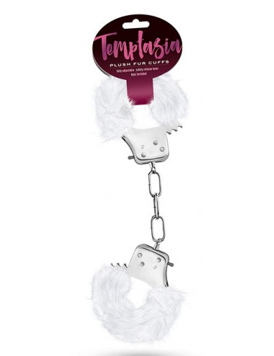 Белые игровые наручники Plush Fur Cuffs