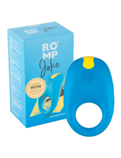 Синее эрекционное виброкольцо Romp Juke