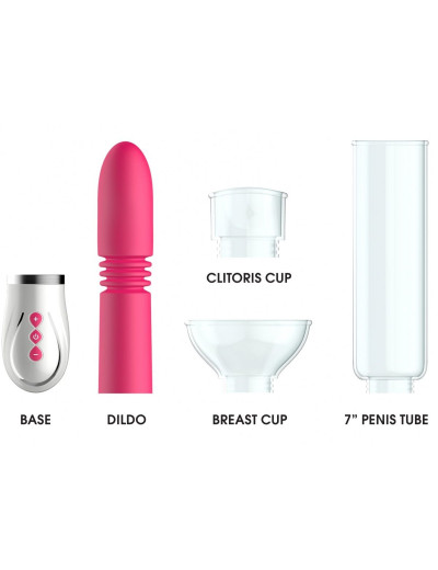 Розовый набор Thruster 4 in 1 Rechargeable Couples Pump Kit