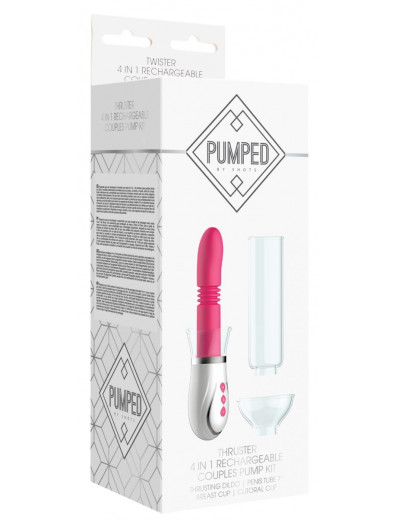 Розовый набор Thruster 4 in 1 Rechargeable Couples Pump Kit