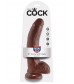 Коричневый фаллоимитатор 9  Cock with Balls - 22,9 см.