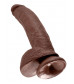 Коричневый фаллоимитатор 9  Cock with Balls - 22,9 см.