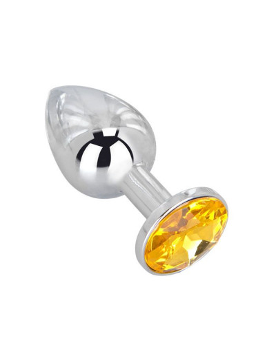 Мини-плаг из стали с желтым кристаллом Sweet Lemon - 6,5 см.