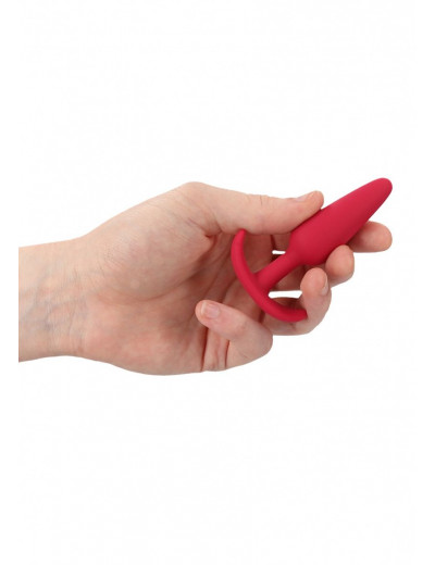 Красная анальная пробка для ношения Slim Butt Plug - 8,3 см.