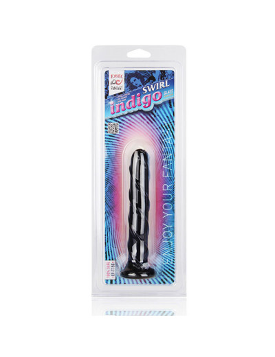Фаллоимитатор цвета индиго Swirl Indigo - 17 см.