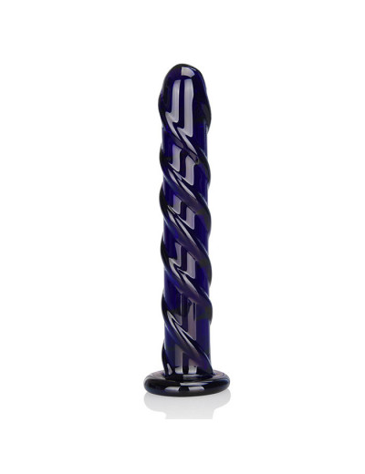Фаллоимитатор цвета индиго Swirl Indigo - 17 см.