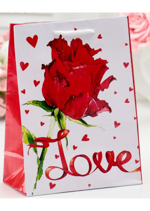 Подарочный пакет  Love  - 15 х 12 см.