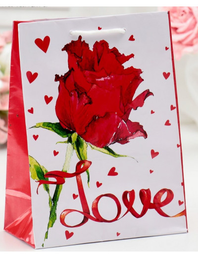Подарочный пакет  Love  - 15 х 12 см.
