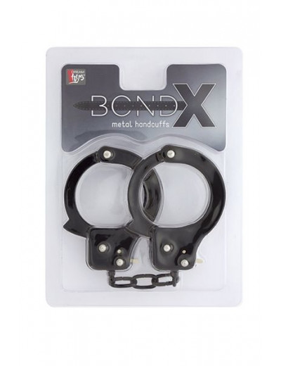 Чёрные наручники из листового металла BONDX METAL CUFFS BLACK