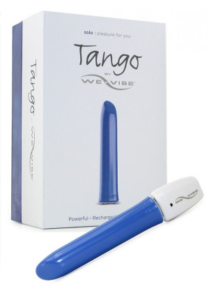 Синий перезаряжаемый вибратор Tango Blue USB rechargeable - 9 см.