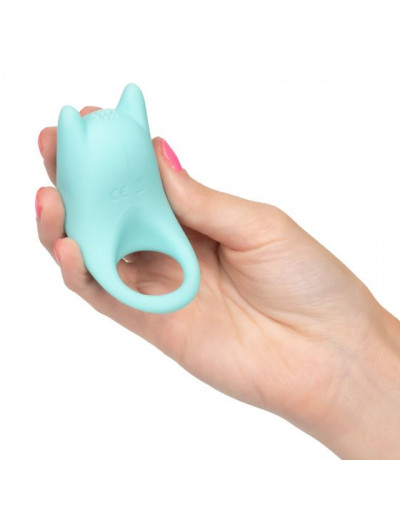 Нежно-голубое перезаряжаемое эрекционное кольцо Silicone Rechargeable Dual Exciter Enhancer