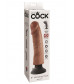 Большой реалистичный вибромассажер-мулат на присоске 9  Vibrating Cock - 24,8 см.