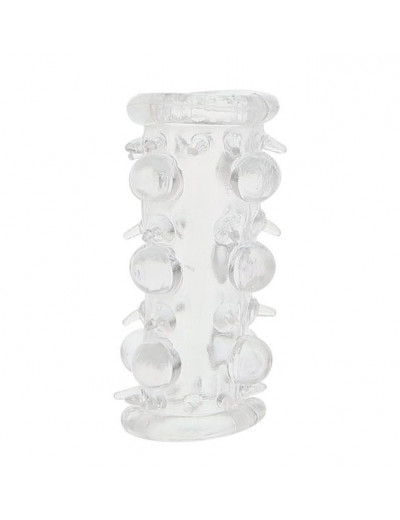 Прозрачная насадка на пенис с шипами и бугорками JELLY JOY LUST CLUSTER CLEAR