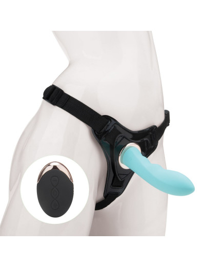 Голубой вибрострапон Vander Wireless Silicone Dong - 14 см.