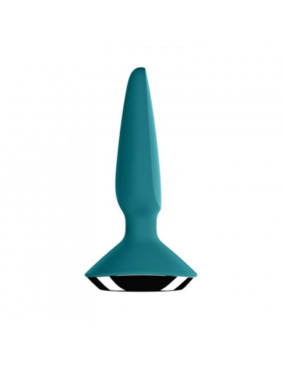 Бирюзовая анальная пробка с вибрацией Satisfyer Plug-ilicious 1 - 13,5 см.