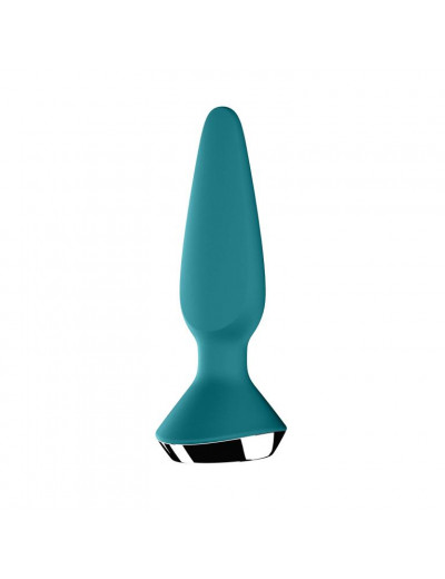 Бирюзовая анальная пробка с вибрацией Satisfyer Plug-ilicious 1 - 13,5 см.
