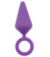 Фиолетовая анальная пробка с кольцом Candy Plug M - 10,1 см.