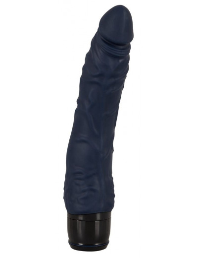 Черный вибратор-реалистик Vibra Lotus Penis - 20 см.