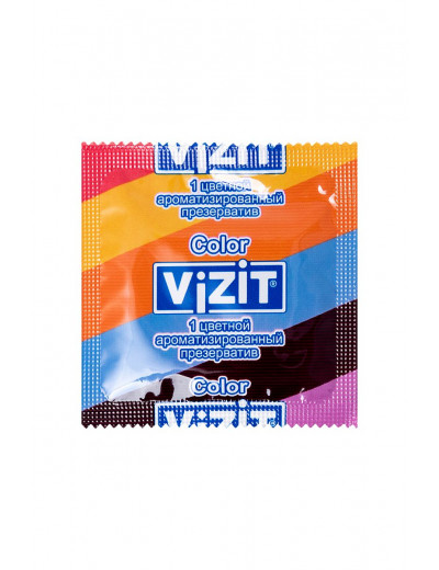 Цветные ароматизированные презервативы VIZIT Color - 3 шт.
