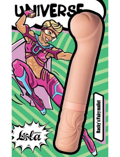 Бежевый мини-вибратор Rocky’s Fairy Mallet - 14,7 см.