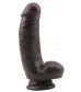 Коричневый фаллоимитатор DUAL DENSITY DILDO на присоске - 17 см.