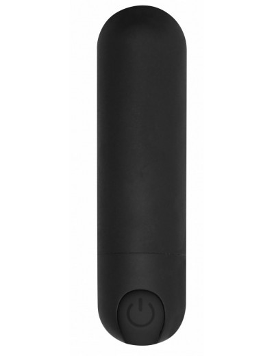 Черная перезаряжаемая вибропуля 7 Speed Rechargeable Bullet - 7,7 см.
