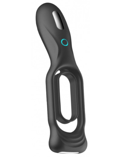 Черное двойное эрекционное виброкольцо N 88 Vibrating Rechargeable Cock Ring