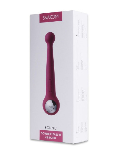 Вибратор Bonnie Plum Red с 2 моторами и гнущейся головкой - 20 см.