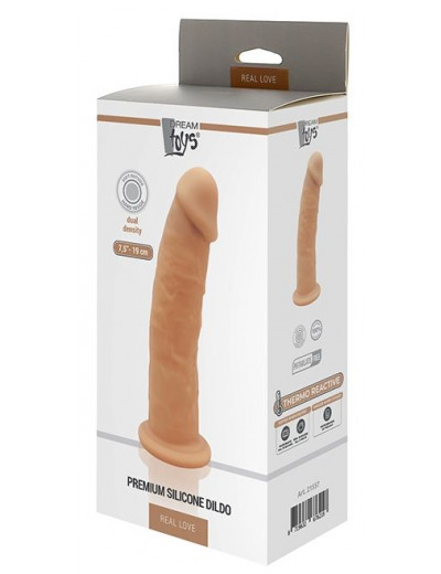 Телесный фаллоимитатор на присоске DILDO 7.5INCH - 19 см.