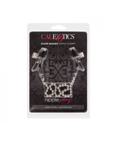 Цепь с зажимами для сосков Silver Beaded Nipple Clamps