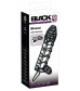 Чёрная закрытая насадка-сетка на пенис с вибрацией Black Velvet - 14 см.