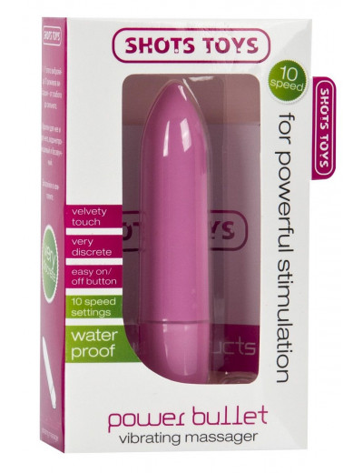 Розовая удлинённая вибропуля Power Bullet Pink - 8,3 см.