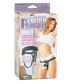 Поясной виброфаллос на кожаных трусиках POTENT PLUNGER HARNESS WITH 8 VIBRATOR - 20,2 см.