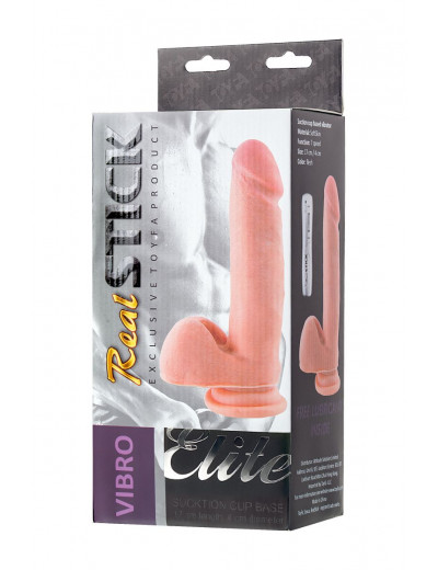 Реалистичный вибратор TOYFA RealStick Elite Vibro - 20 см.