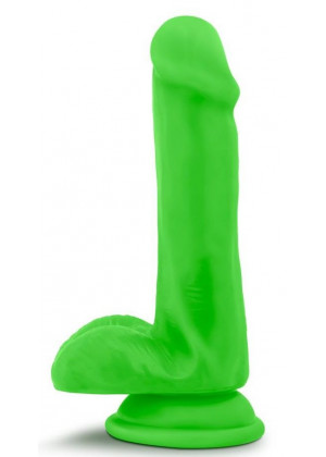 Зеленый фаллоимитатор 6 Inch Silicone Dual Density Cock with Balls - 15,24 см.