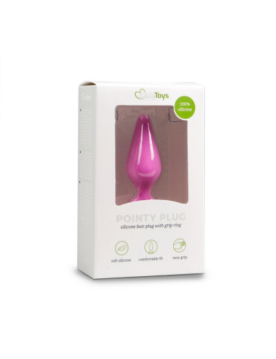 Розовая анальная пробка Pointy Plug - 12 см.