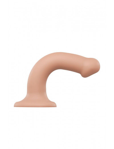 Телесный фаллос на присоске Silicone Bendable Dildo M - 18 см.