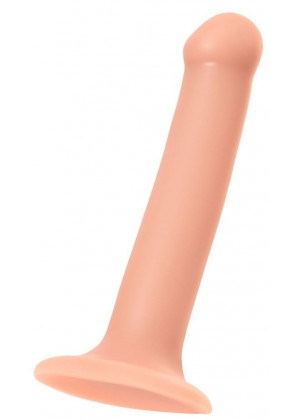 Телесный фаллос на присоске Silicone Bendable Dildo M - 18 см.
