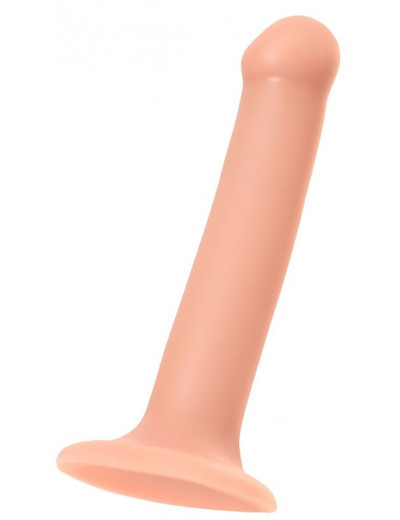 Телесный фаллос на присоске Silicone Bendable Dildo M - 18 см.