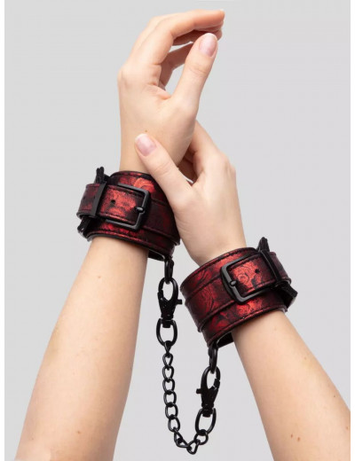 Красно-черные наручники Reversible Faux Leather Wrist Cuffs