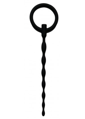 Черный силиконовый уретральный плаг Silicone Penis Plug - 16 см.