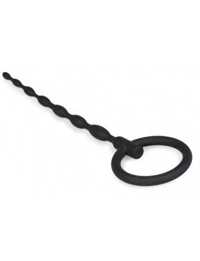 Черный силиконовый уретральный плаг Silicone Penis Plug - 16 см.